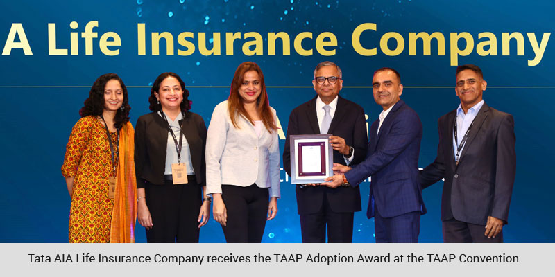 Tata AIA Life Insurance Company receives the TAAP Adoption Award at the TAAP Convention 