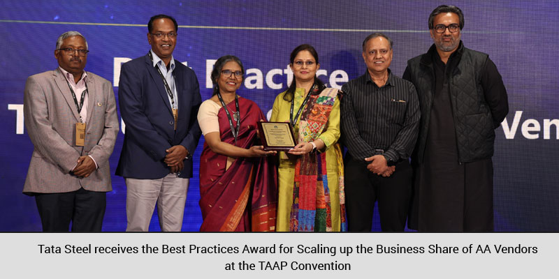 Tata Steel receives the Best Practices Award for Scaling up the Business Share of AA Vendors at the TAAP Convention